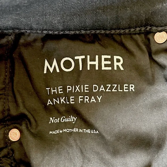 MOTHER | Women's Black The Pixie Dazzler Ankle Fray Jeans in not guilty, size 25 - Picture 11 of 16